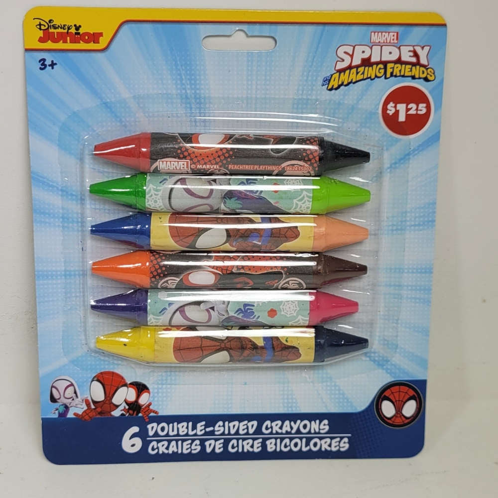 Marvel Spidey Amazing Friends Double-Sided Crayons And Zip Binder Pen Holder